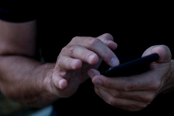 typing smartphone social